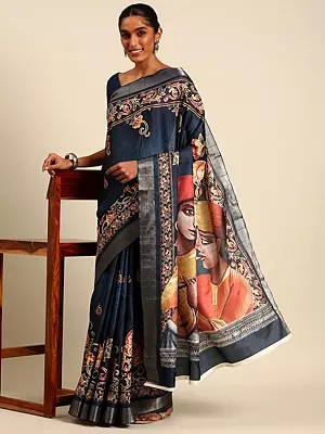 Designer Cotton Digital Print Saree With Blouse For Casual Occasion