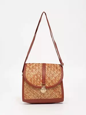 Bamboo Handcrafted Sling Bag with Adjustable Strap
