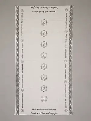 Snow-White Pure Cotton Om Printed Prayer Dupatta with Sanatana Dharma Samgha