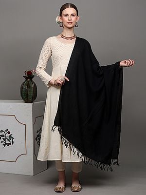 Plain Tusha Stole from Kashmir