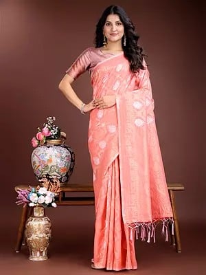 Attractive Cotton Weaving Work Saree With Tassels Pallu For Festive Occasion