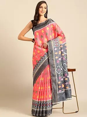 Small Tree Motifs Cotton Saree With Attractive Pallu For Festival Occasion