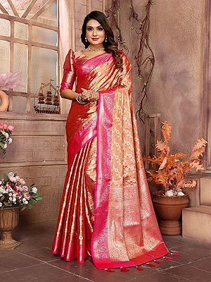 Elegant Floral Weaving Work Tissue Silk Casual Wear Saree With Blouse