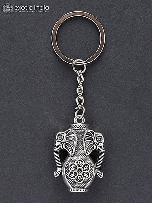 Vase Keychain with Both Side Elephant Head