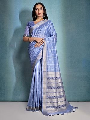 Weaving Work Festival Wear Raw Silk Saree with Attractive Tassels Pallu