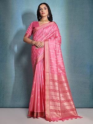 Weaving Work Festival Wear Raw Silk Saree with Attractive Tassels Pallu