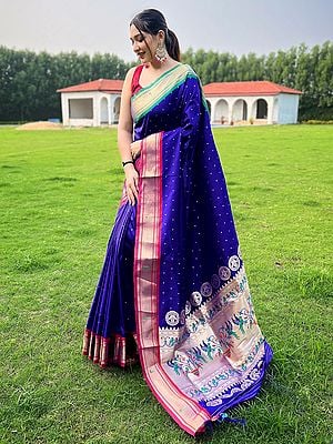 Elegant Weaving Work Silk Designer Festival Wear Saree With Blouse