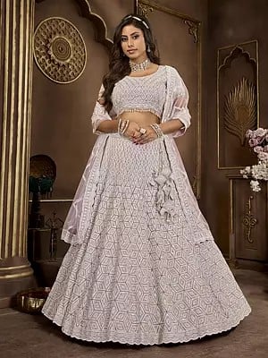 Heavy Zarkan And Embroidery Work Wedding Wear Premium Net Lehenga Choli With Dupatta