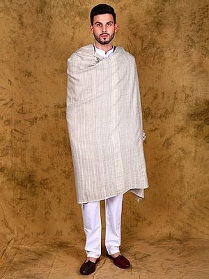 Men's Dushala Shawl (Lohi) with Stripes in Self Weave from Kullu