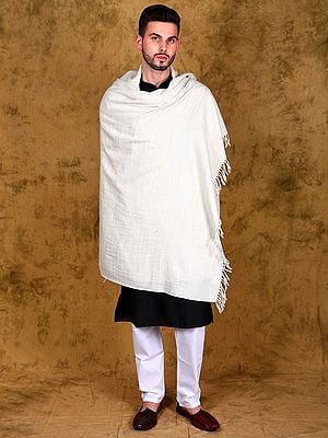 Solitary-Star Yak Wool Dushala Shawl (Lohi) for Men's from Kullu