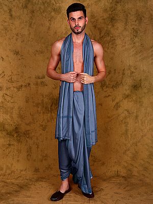 Traditional Jute Menswear Set with Woven Border