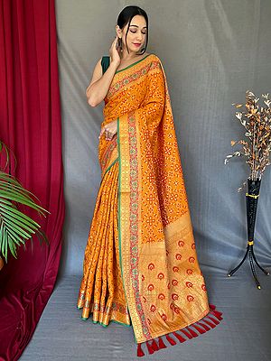 Weaving Work Designer Silk Saree With Attractive Tassels Pallu