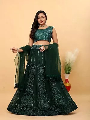 Premium Net And Diamond Silk Lehenga Choli With Soft Net Dupatta Heavy Sequins Coding And Beautiful Zari Work