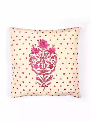 Aari Embroidered Cushion Cover from Kashmir
