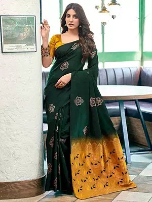Elegant Soft Lichi Silk Saree With Beautiful Rich Pallu And All Over Jacquard Weaving Ideal For Wedding And Festive Wear