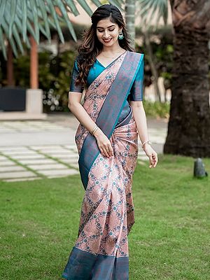 Banarasi Soft Lichi Silk Saree With Luxurious Rich Pallu And All Over Jacquard Weaving For Grand Wedding Functions