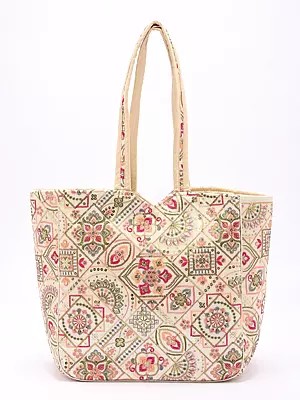 Shoulder Tote Bag with Zari-Sequins Embroidery from Kutch