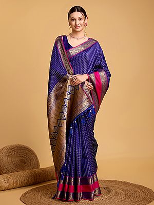 Soft Lichi Silk Jacquard Floral Saree Rich Pallu And Border Traditional Festive And Wedding Wear For Women