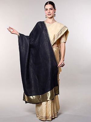 Reversible Plain Stole with Zari Weave from Amritsar