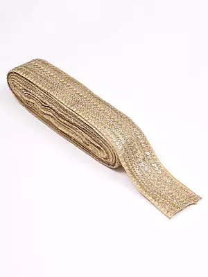 Shifting-Sand Embroidered Fabric Border with Sequins-Zari work