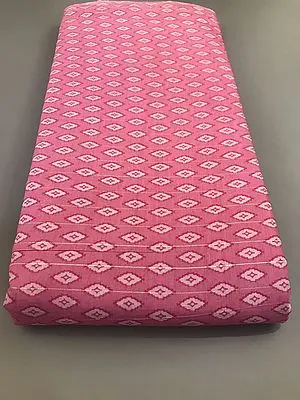 Pink Small Hand Screen Printed Diamond Motif Viscose Lurex Chanderi Fabric
