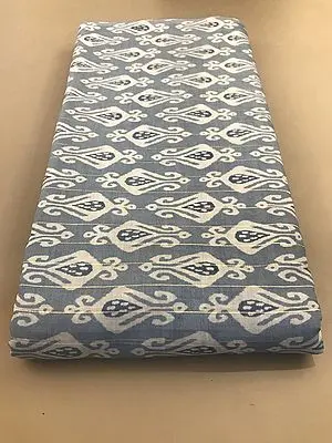 Blue Ikat Motif Hand Screen Printed Viscose Lurex Chanderi Fabric