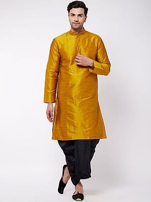 Silk Blend Men's Traditional Dhoti Kurta Set