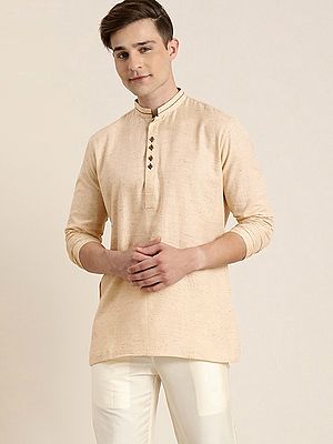 Organic Cotton Short Kurta With Wooden Button