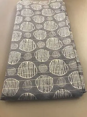 Viscose Lurex Chanderi Fabric with Circle Pattern Hand Screen Printed