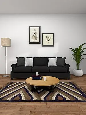 Handcrafted Wool and Jute Kilim Rug for Bedroom