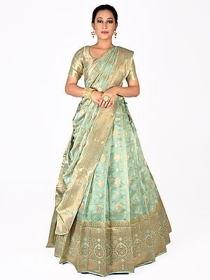 Shop Purple Color Ready Pleated Embroidery Art Silk Saree Wedding Wear  Online at Best Price | Cbazaar