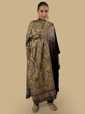Pashmina Multicolored Detailed Kalamkari Embroidery Shawl