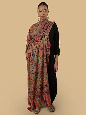 Kalamkari Multicolored Embroidered Stole