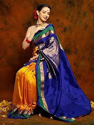 Pure Mysore Silk Saree with Zari Border For Women