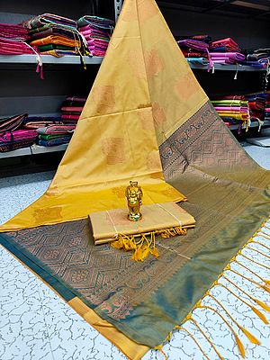 Karishma Silk Floral Zari Work Saree With Contrast Rich Pallu