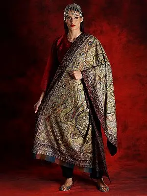 Pure Pashmina Kalamkari Multicolored Shawl