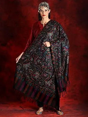 Pashmina Black Colored Kani Shawl
