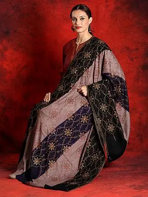 Pure Pashmina Sozni Triple Shaded Sozni Embroidery Shawl