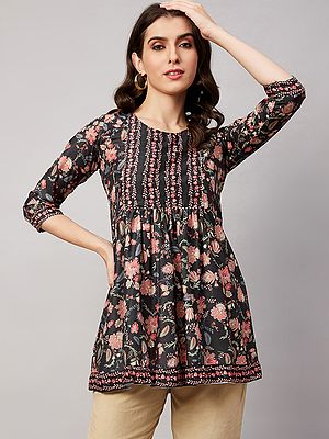 Chinon Floral Digital Printed Short Top