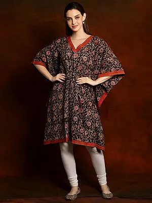 Galaxy Blue Pure Cotton Printed Long Kaftan