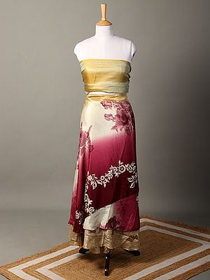 Reversible Wrap Around  Silk Printed Skirt