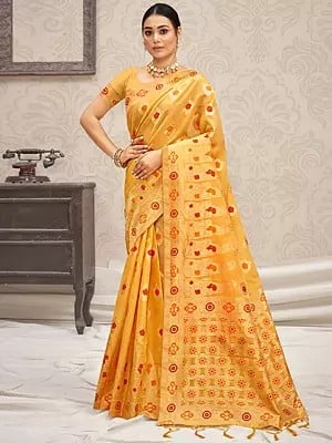 Cotton Silk Saree with Blouse and Broad Border
