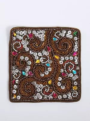 Square Patches with Sequins, Stone and Bead Embroidery