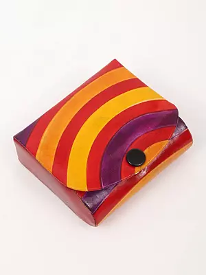 Shantiniketan Traditional Leather Lipstick Case Holder with Inside Mirror