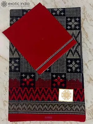 Sambalpuri Design Pure Cotton Saree With Separate Blouse Piece