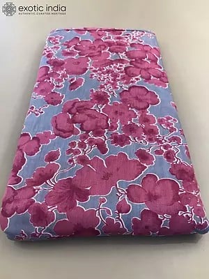 Floral Pattern in Muslin Silk Fabric (Hand Screen Printed)