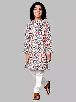 Multicolor Festive Wear Kurta And Pajama Set For Boys