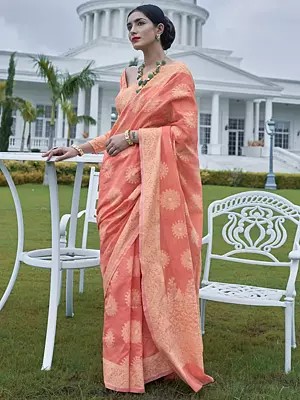 Congo Pink Designer Embroidered Chickankari Saree