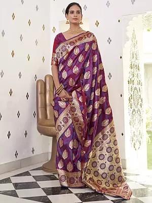 Festive Wear Double Tone Satin Silk Saree For Women With Blouse