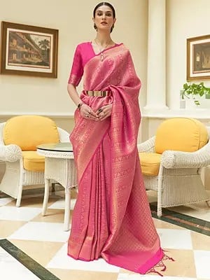 Festive Wear Sequins Work Handloom Weaving Silk Sarees With Tassels